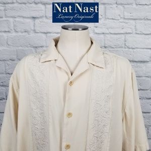Nat Nast Silk Game Theme Sport Shirt Sz XL